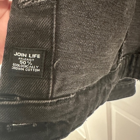 Black washed denim jacket - Picture 2 of 5